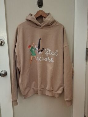 NWT Lifted Anchors Tan Graphic Hooded Sweatshirt with Dancers Print_1